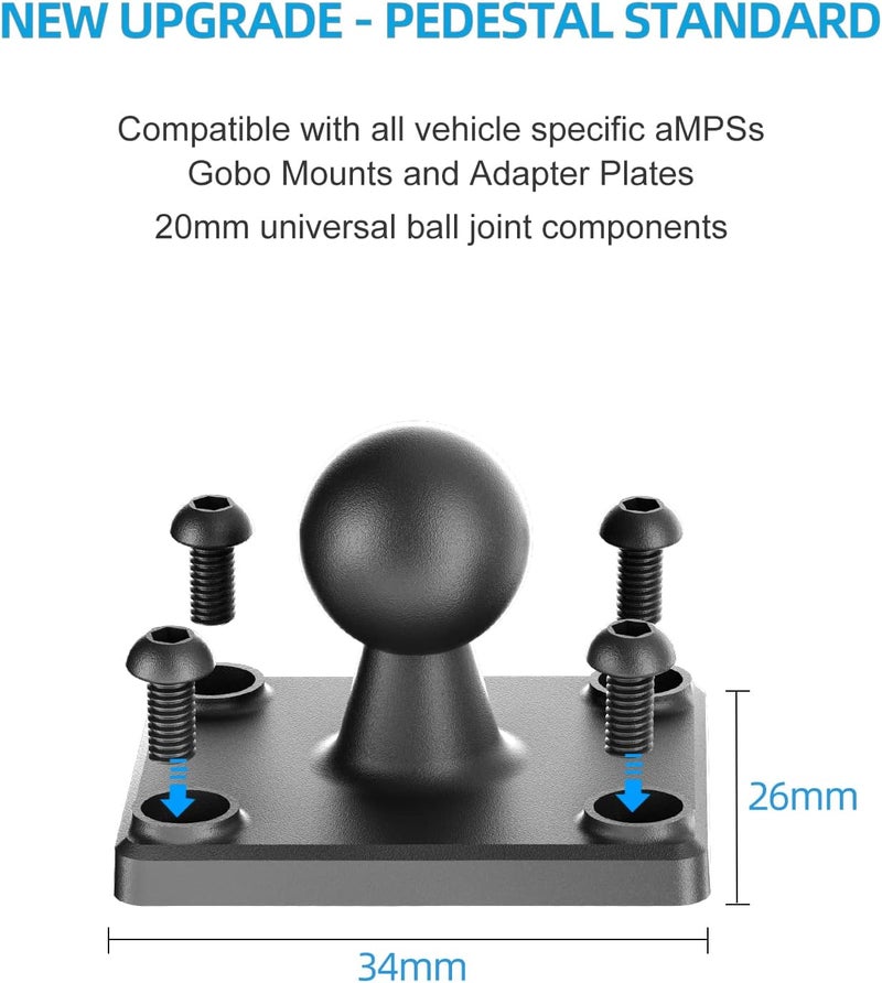 OHLPRO Heavy Duty Drill Base Tablet Holder Car Mount Dashboard for 7" - 11.5" Tablets, iPad/iPad Mini Samsung Galaxy, Multi-Angle, Industrial, Black - Image 4